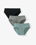 Stormy, Black, Heather Gray Girl's Brief Underwear - 3 Pack