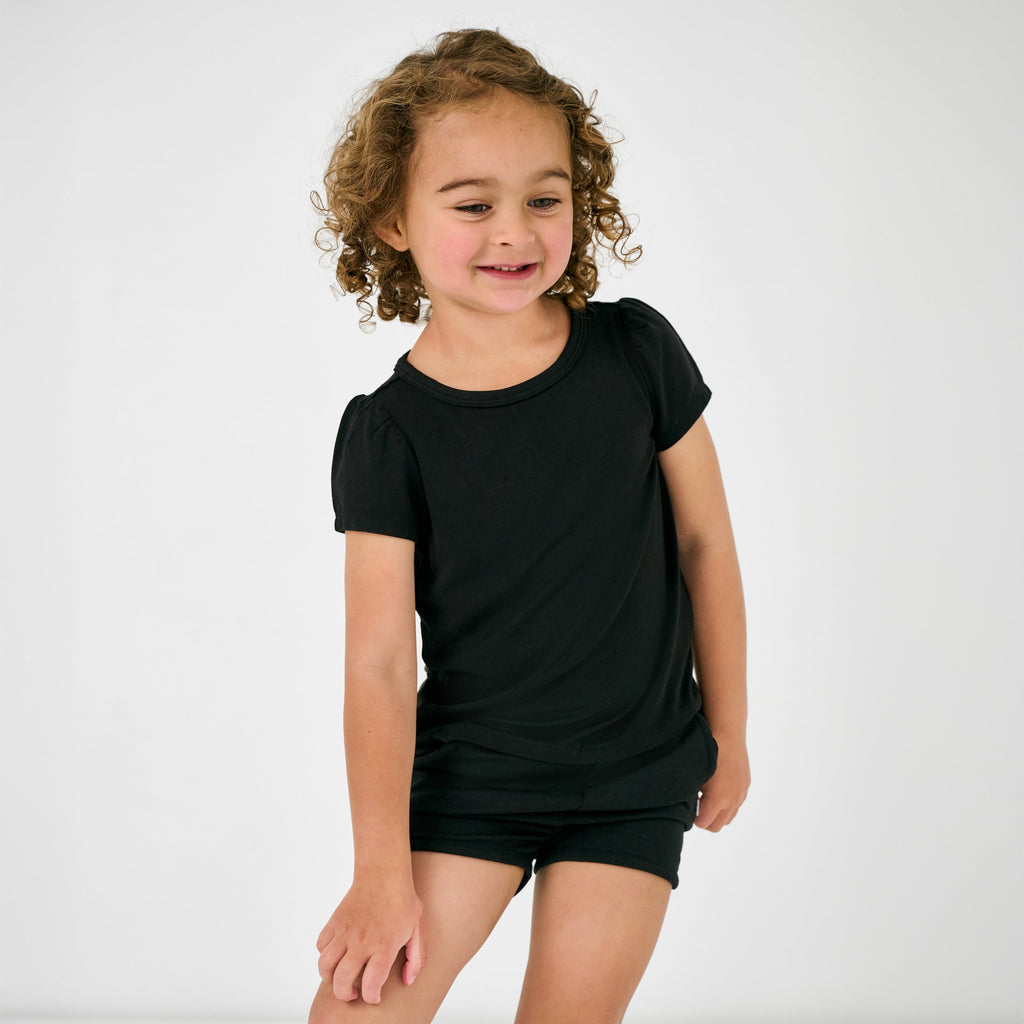 Black Puff Sleeve Tee
