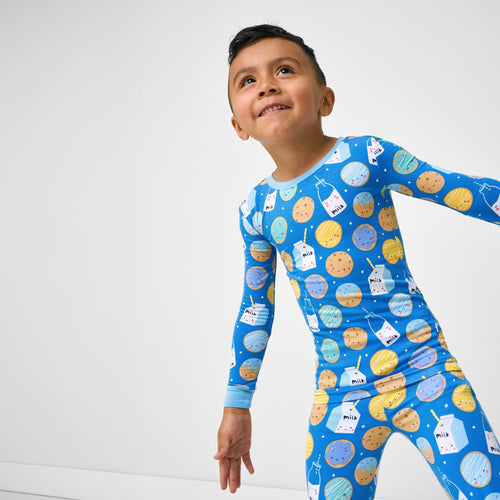 Blue Cookies & Milk Two-Piece Pajama Set
