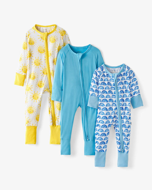 Blue Rainbows, Sky Blue & Sunshine Zippy Grow With Me Three Pack Gift Box