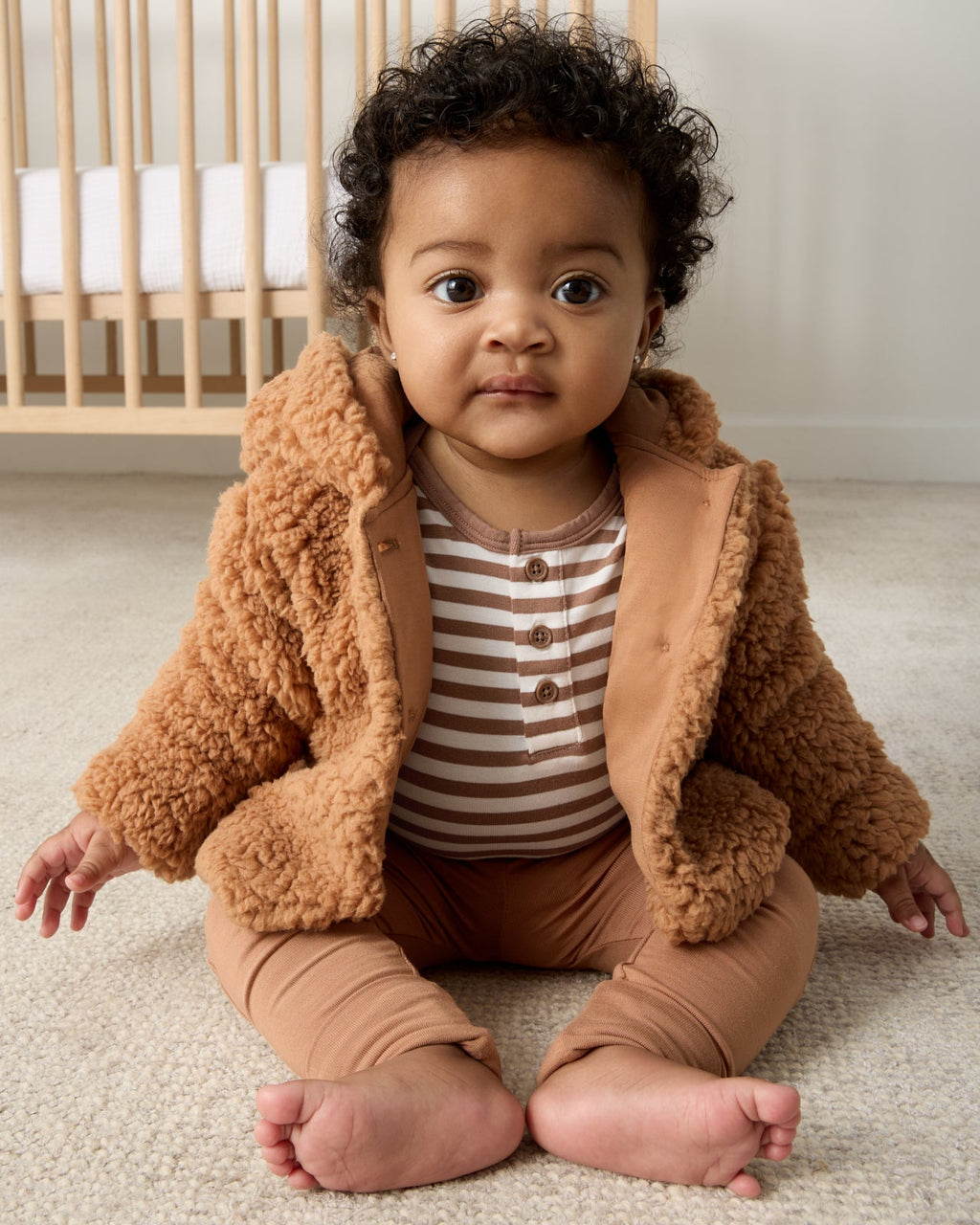 Chestnut Brown Sherpa Baby Jacket