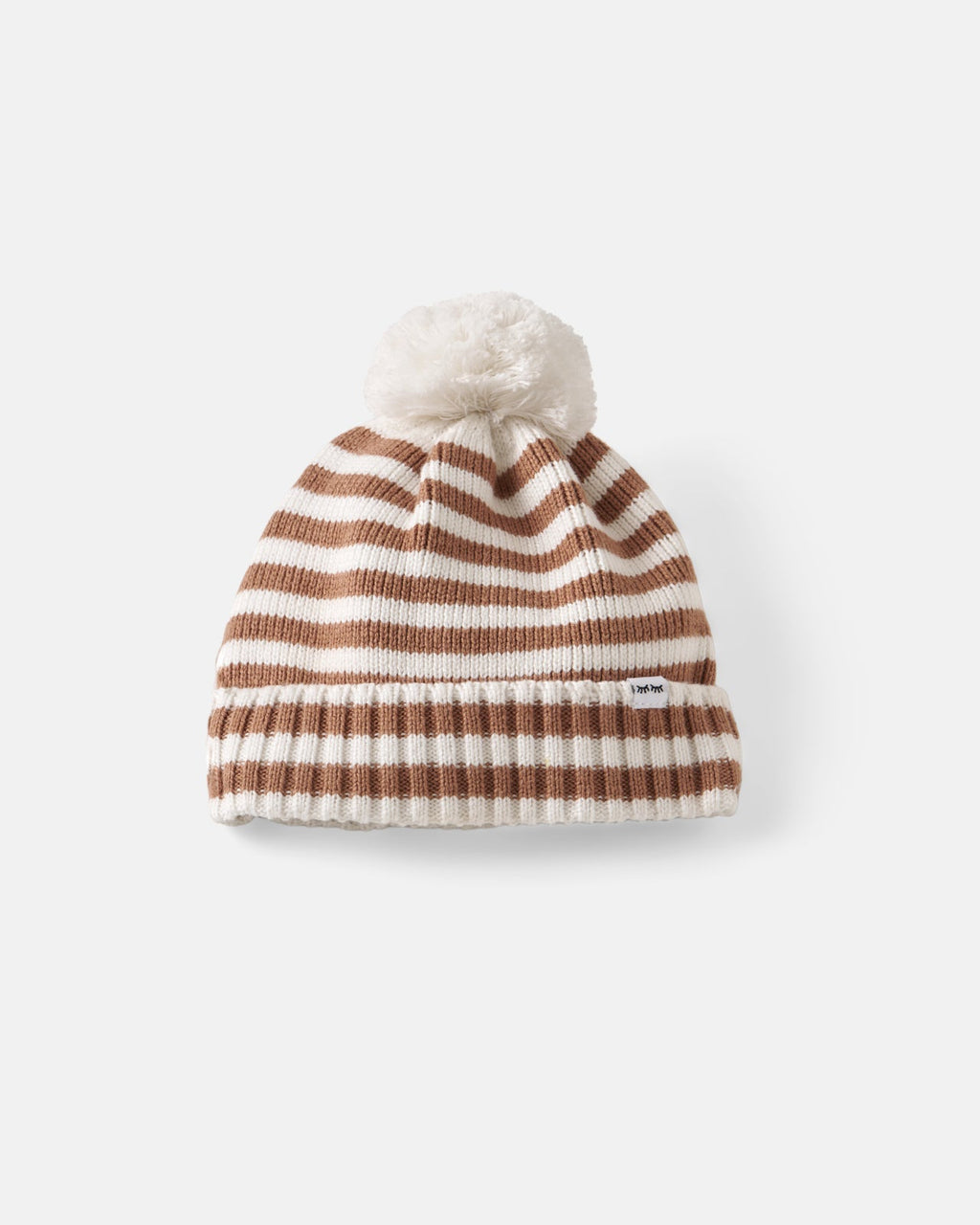 Chestnut Brown Stripe Sweater Beanie Hat