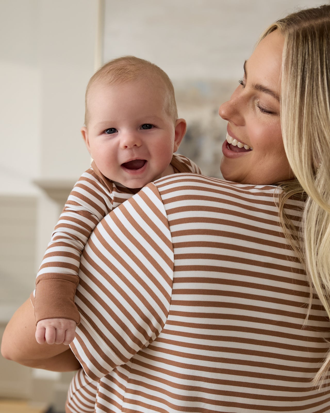 Chestnut Brown Stripe Women's Pajama Set