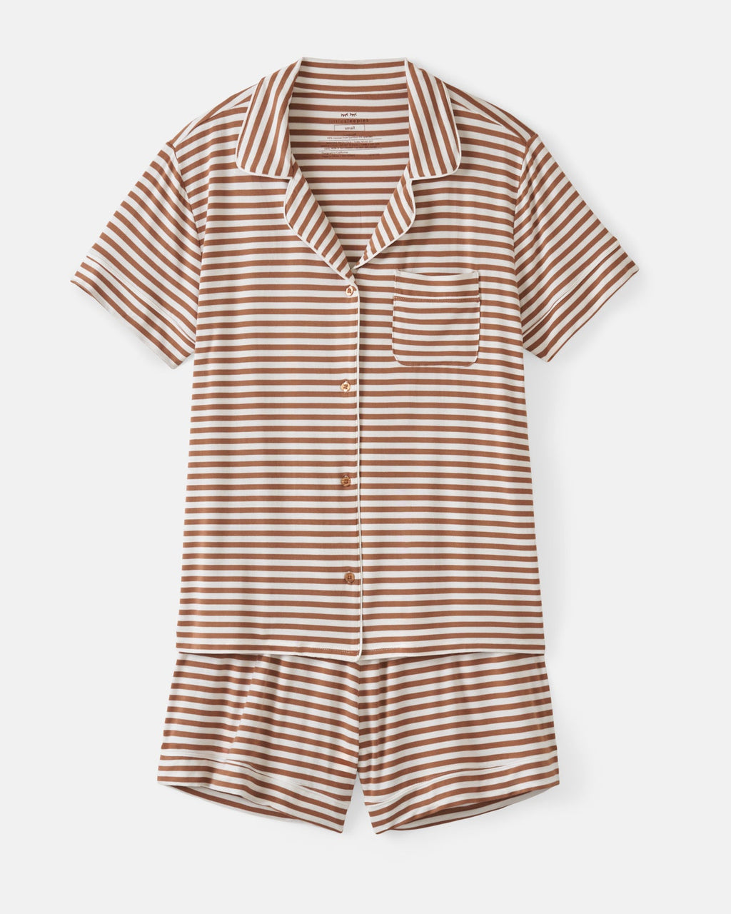 Chestnut Brown Stripe Women's Pajama Set