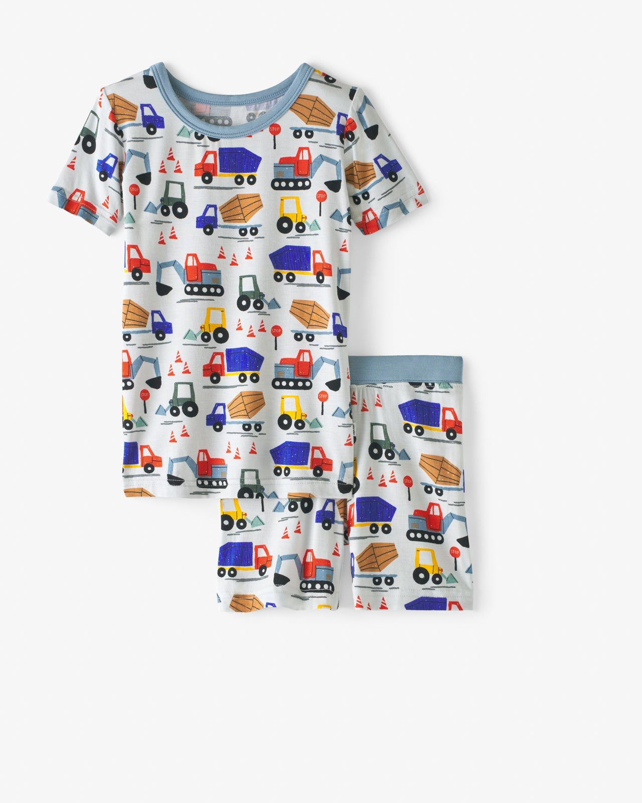 Construction Two-Piece Short Sleeve & Shorts Pajama Set