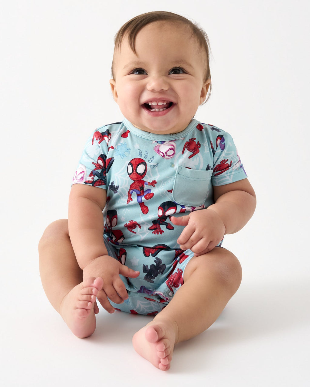 Spidey & His Amazing Friends Tiny Webs Pocket Shorty Romper