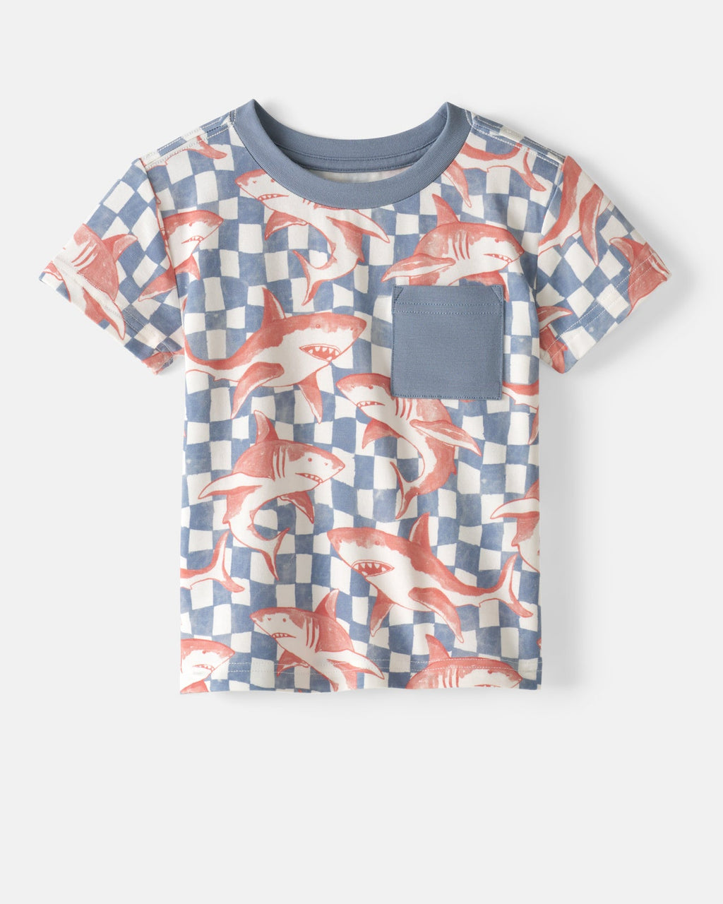 Shark Fin Checks Relaxed Pocket Tee