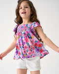 Sweet Sprigs Smocked Flutter Top