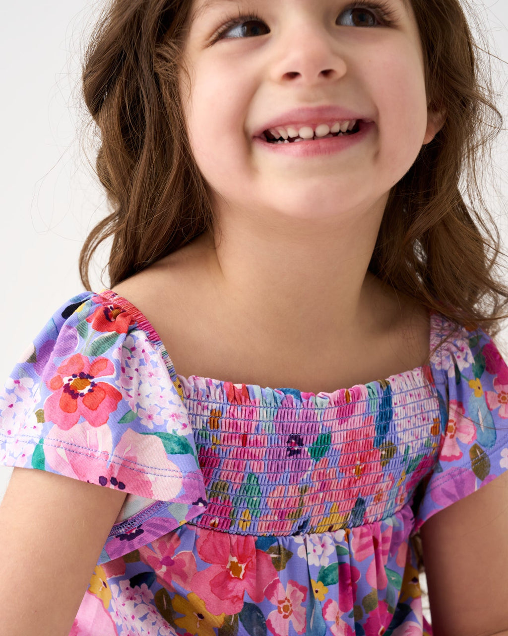 Sweet Sprigs Smocked Flutter Top