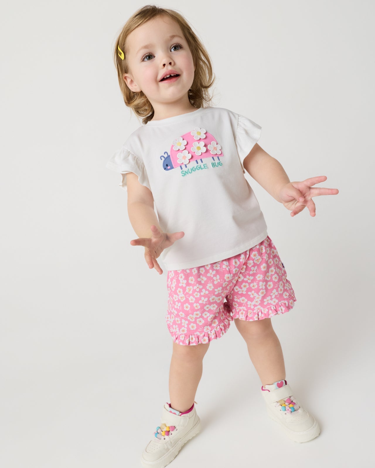 Sweet Pink Petals Ruffle Shorts