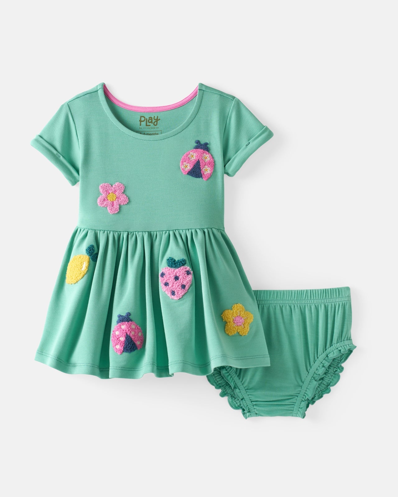 Garden Party Short Sleeve Dress with Bloomer