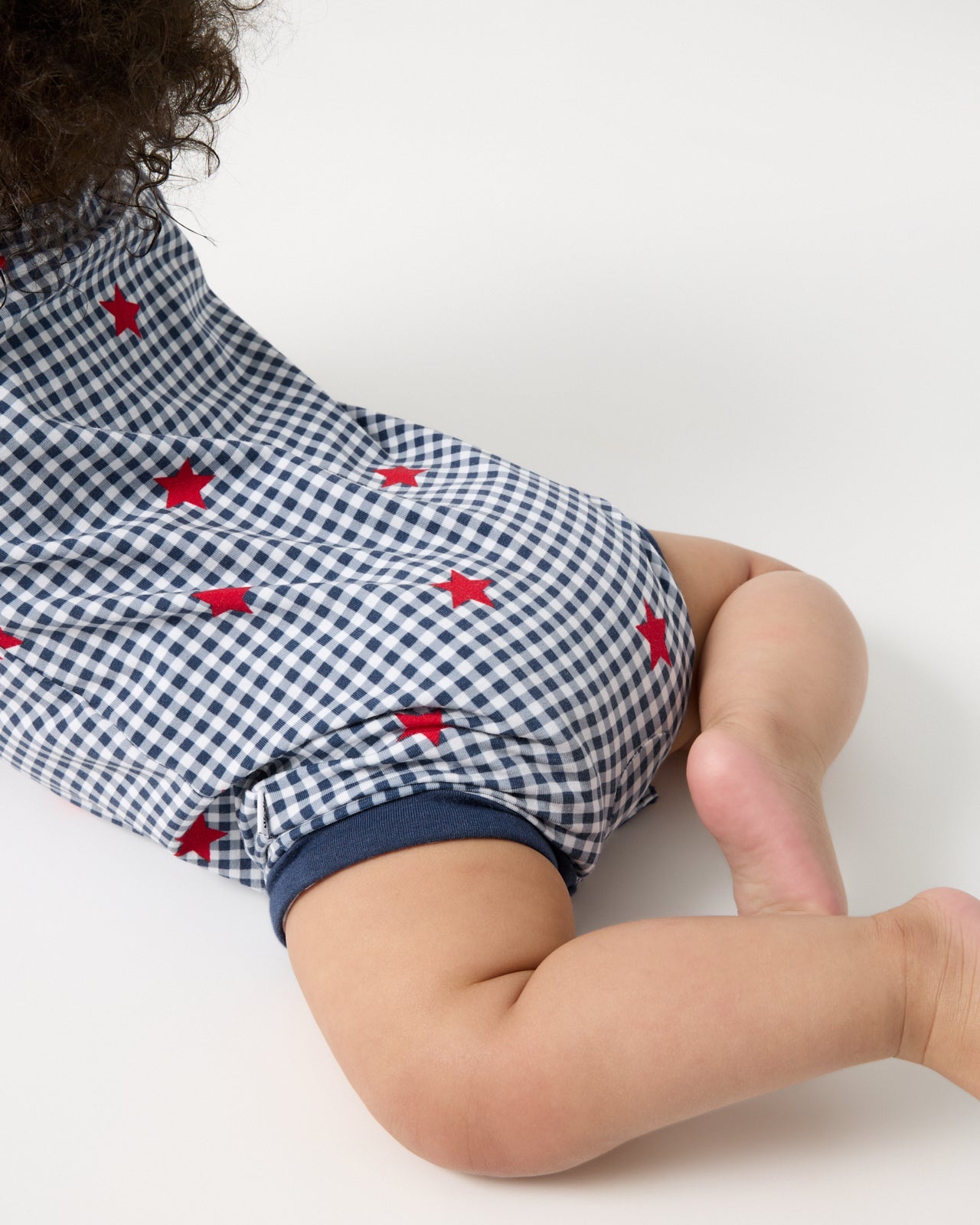 Blue Ribbon Gingham Henley Romper