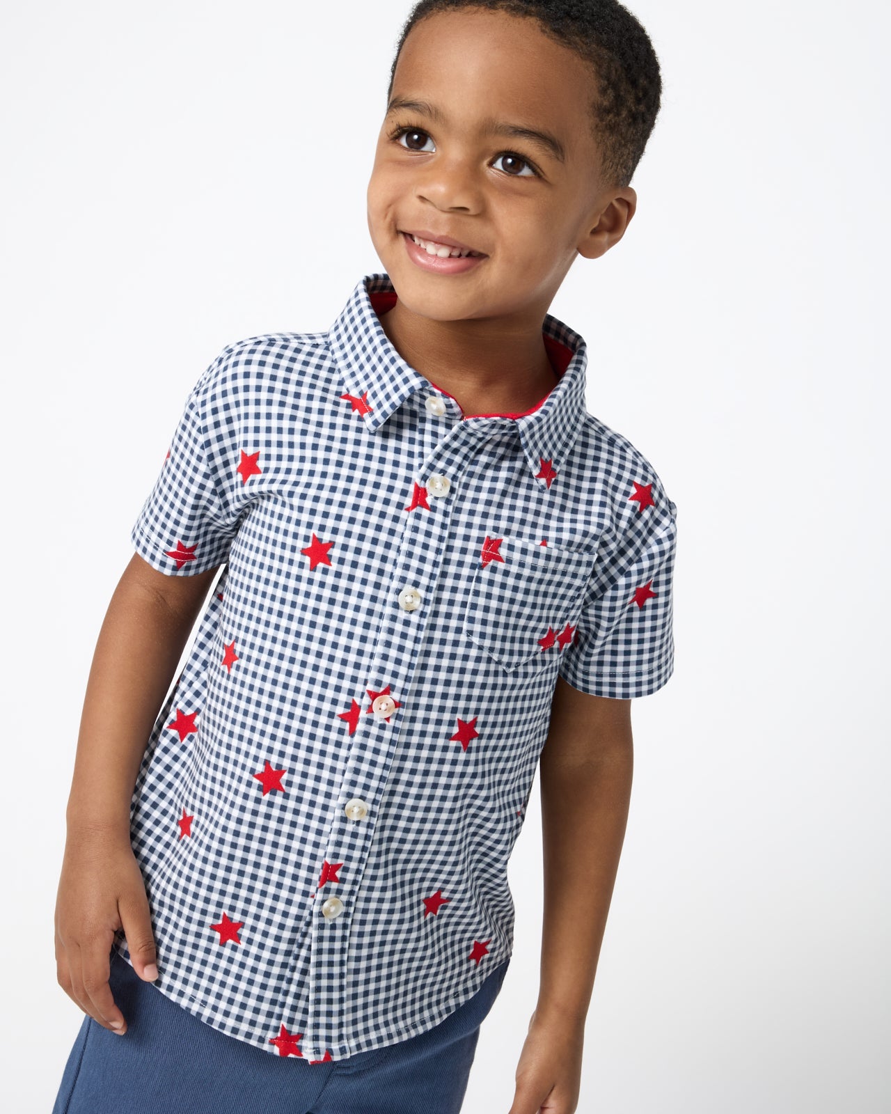 Blue Ribbon Gingham Button Down Shirt