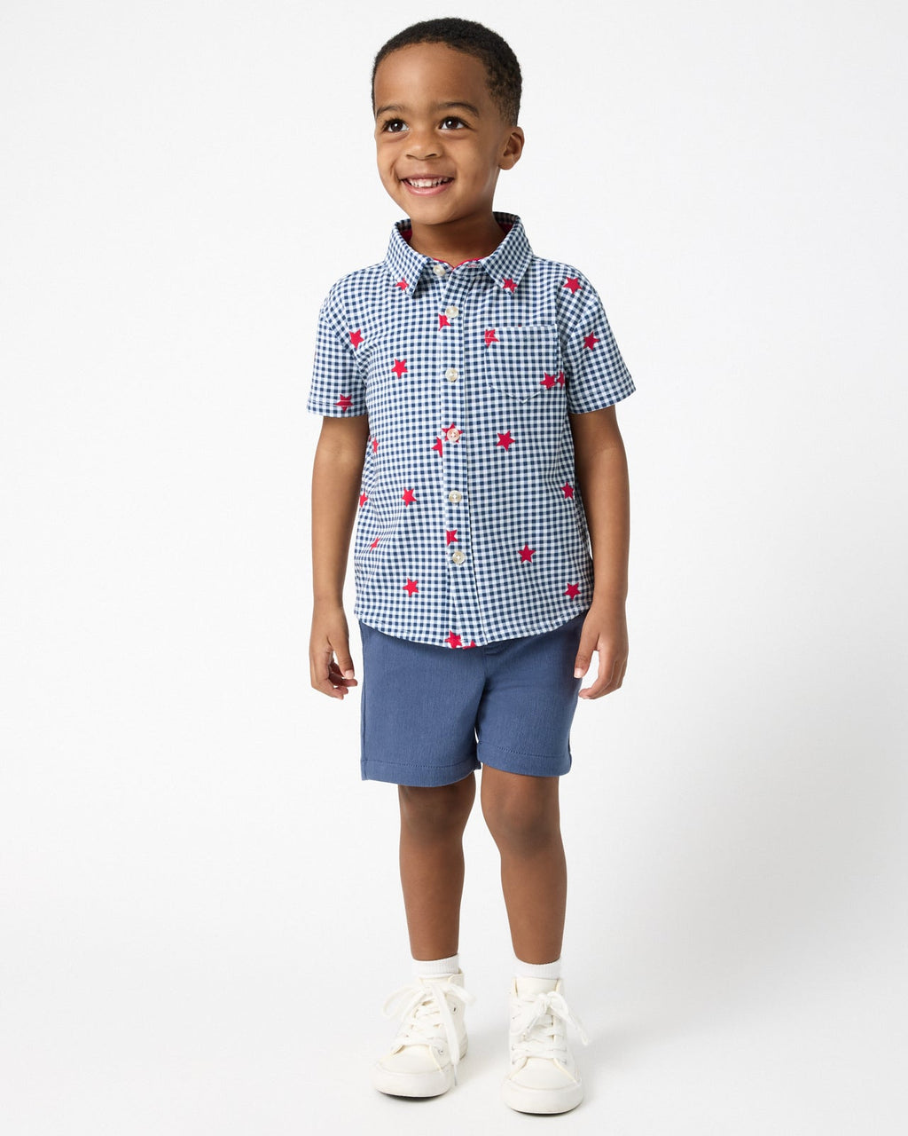 Blue Ribbon Gingham Button Down Shirt