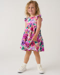 Hibiscus Blooms Tiered Flutter Dress