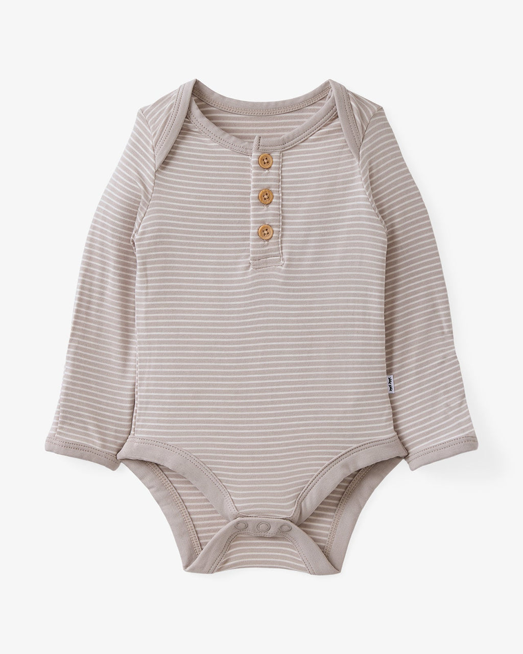 Dove Gray Stripe Henley Bodysuit