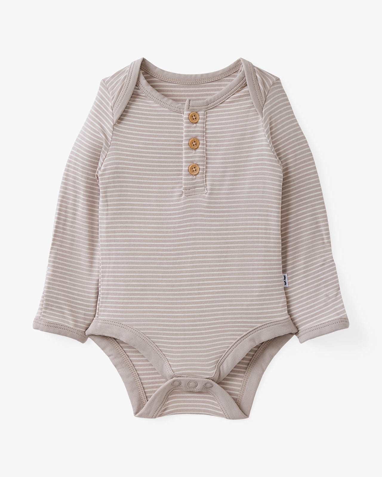 Dove Gray Stripe Henley Bodysuit