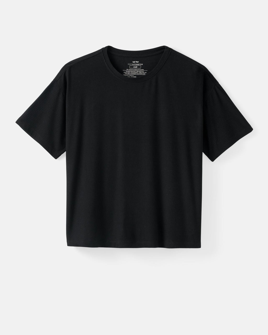Black Women's Ribbed Boxy Tee
