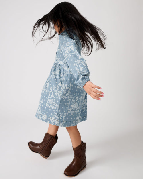 Bandana Blues Denim Shirt Dress