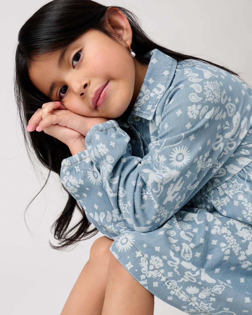 Bandana Blues Denim Shirt Dress