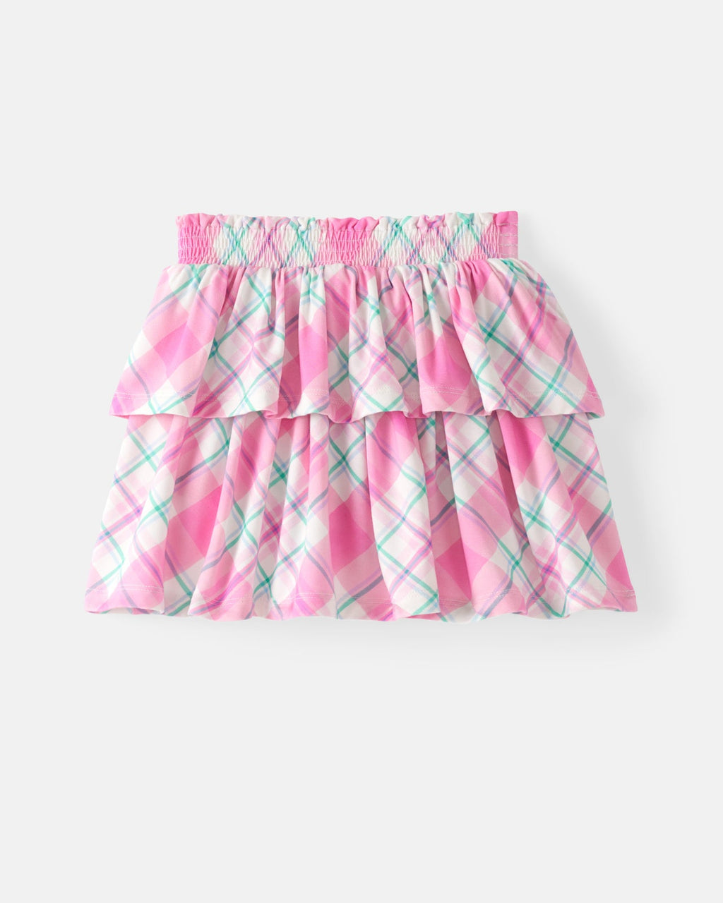 Springtime Plaid Tiered Skort