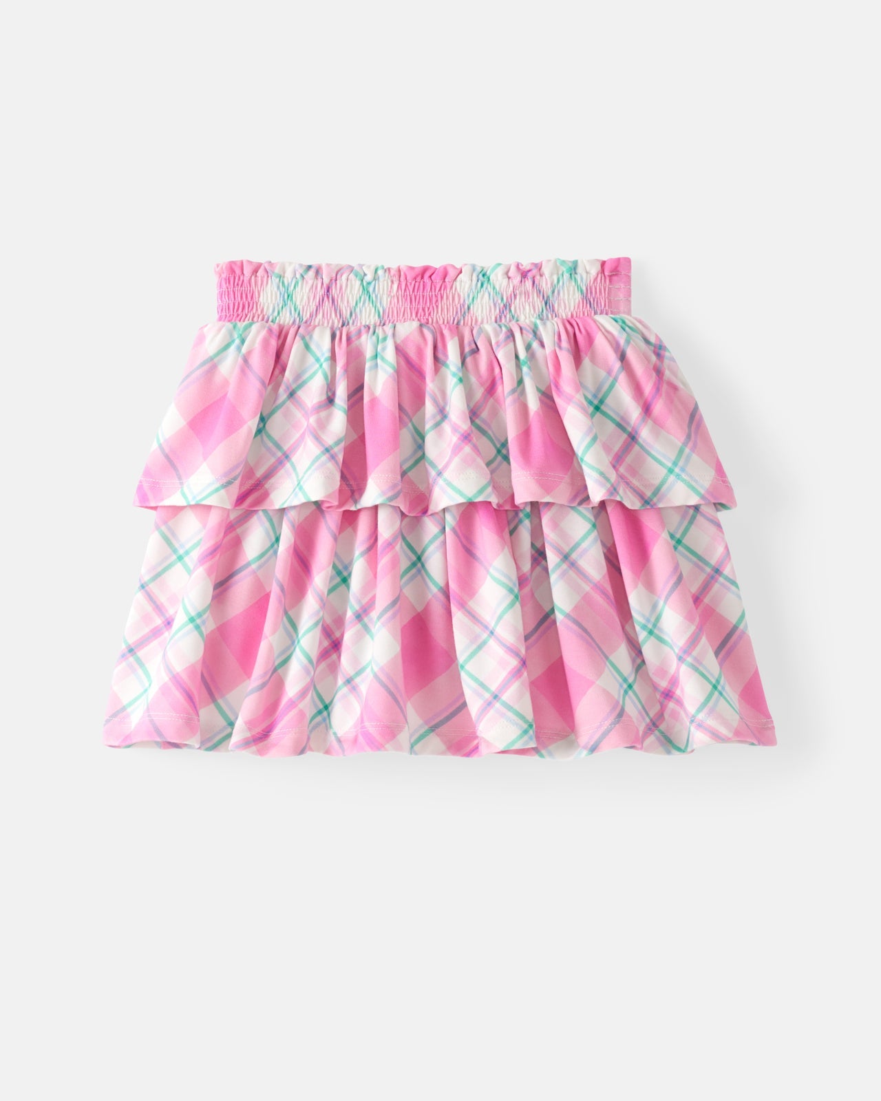 Springtime Plaid Tiered Skort