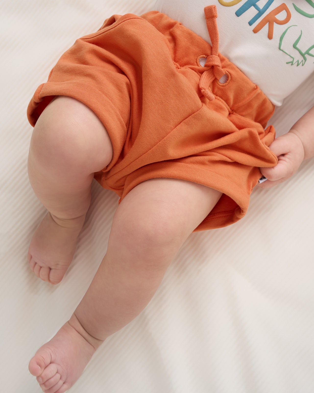 Orange Haze Cuffed Baby Shorts