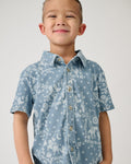 Bandana Blues Denim Button Down Polo