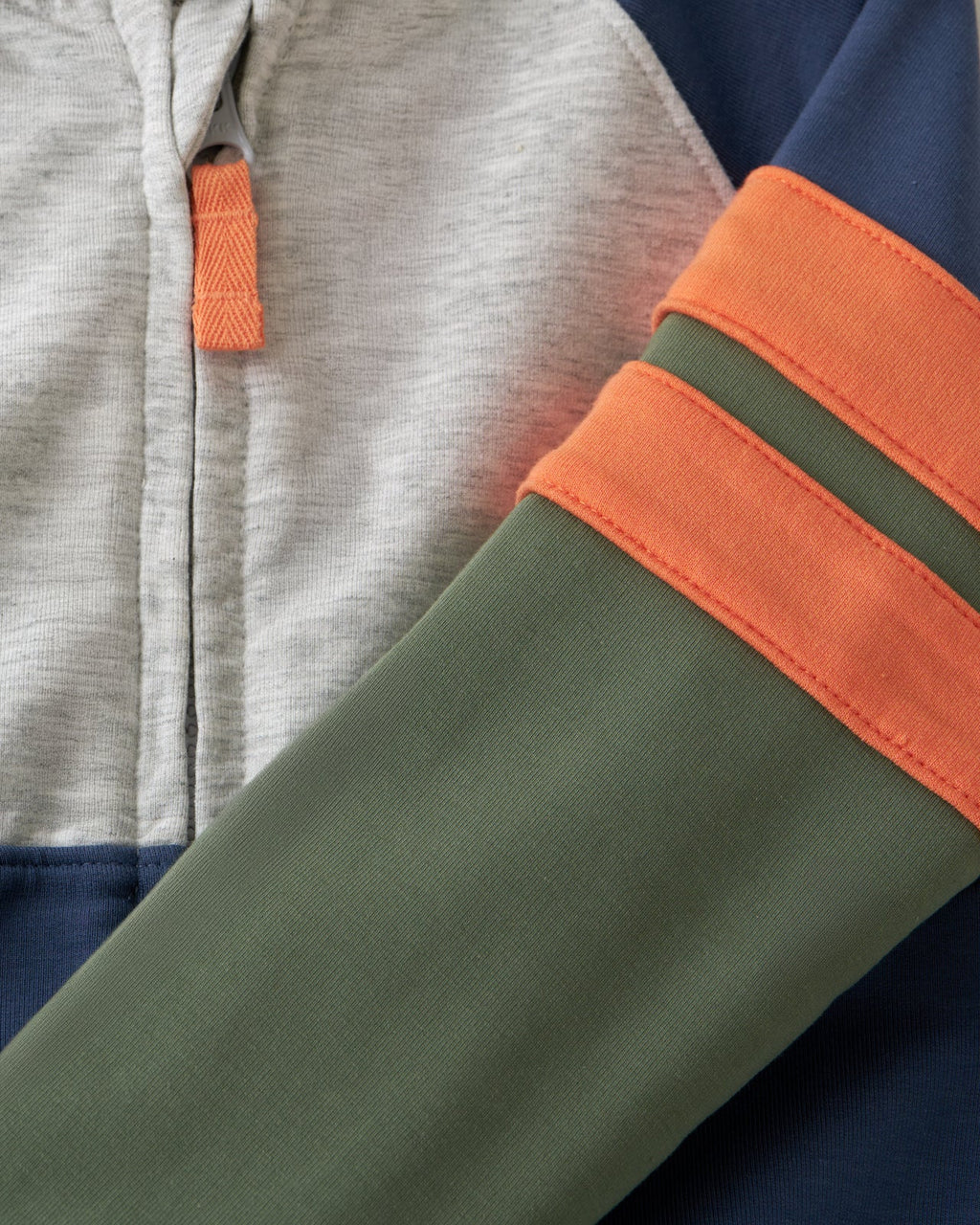 Moss Colorblock Zip Hoodie