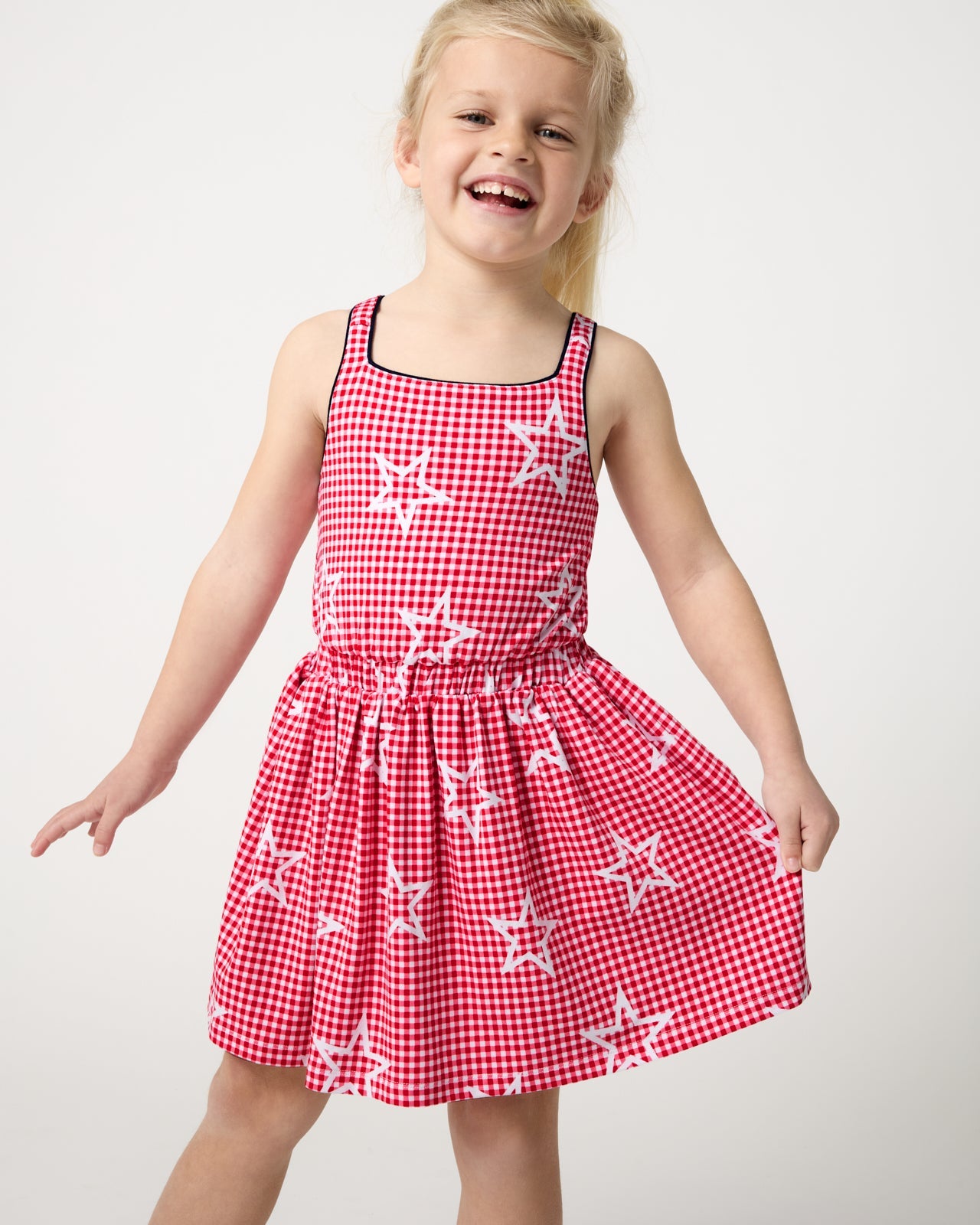 Celebration Gingham Bow Back Twirl Dress