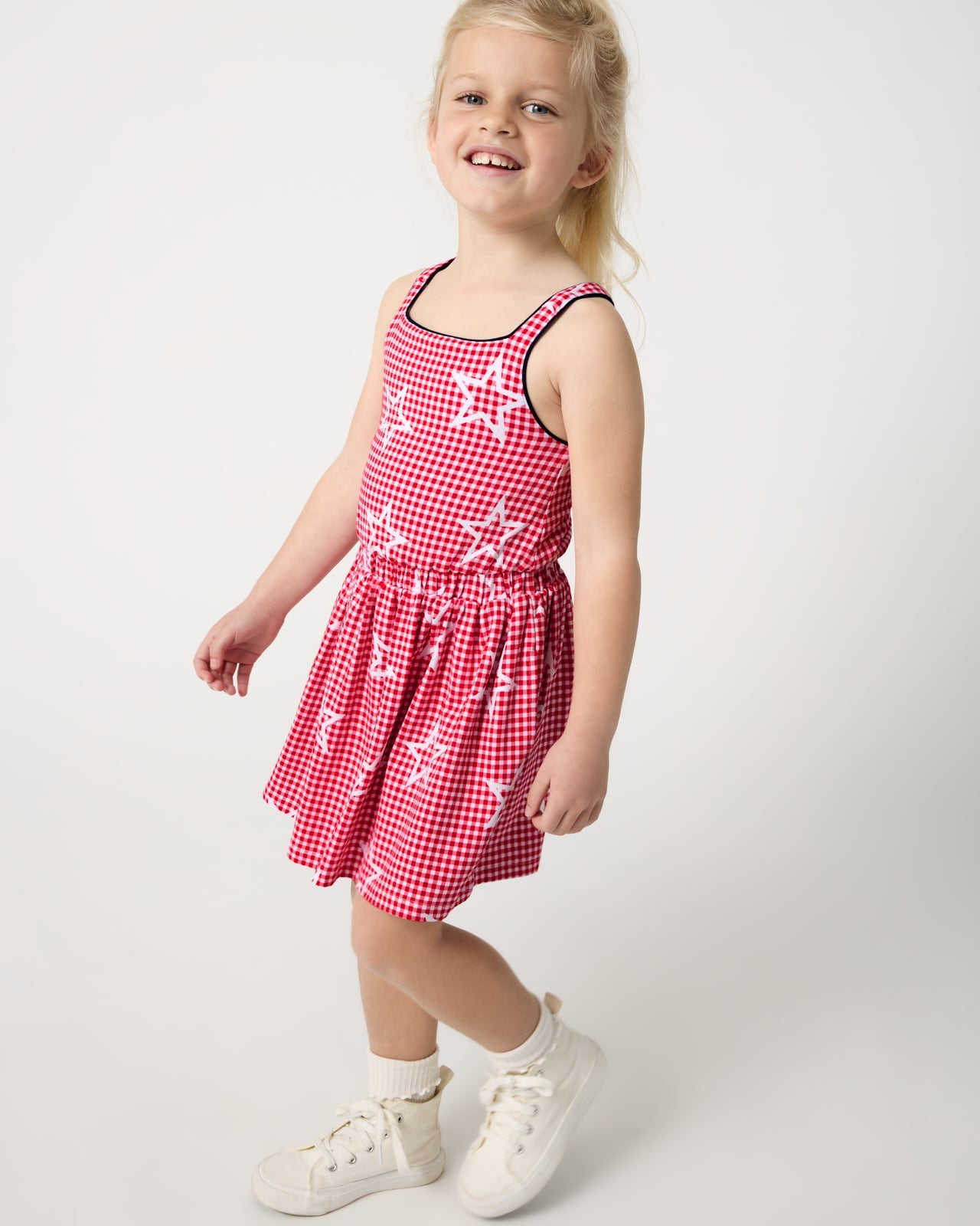 Celebration Gingham Bow Back Twirl Dress