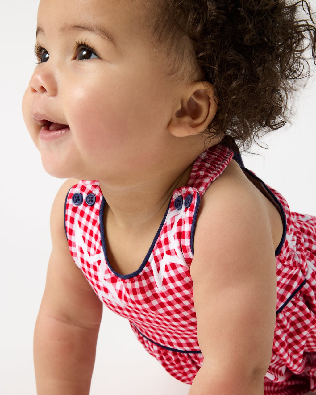 Celebration Gingham Bow Back Bubble Romper
