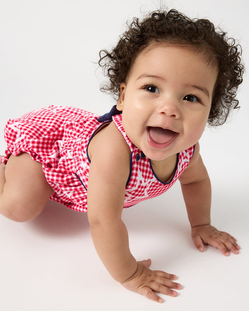 Celebration Gingham Bow Back Bubble Romper