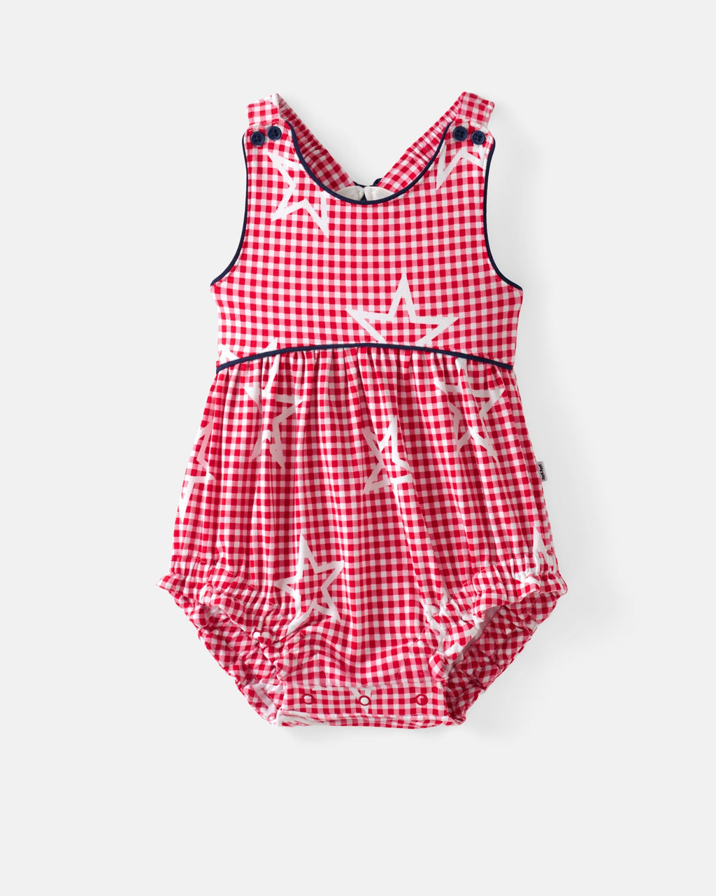 Celebration Gingham Bow Back Bubble Romper