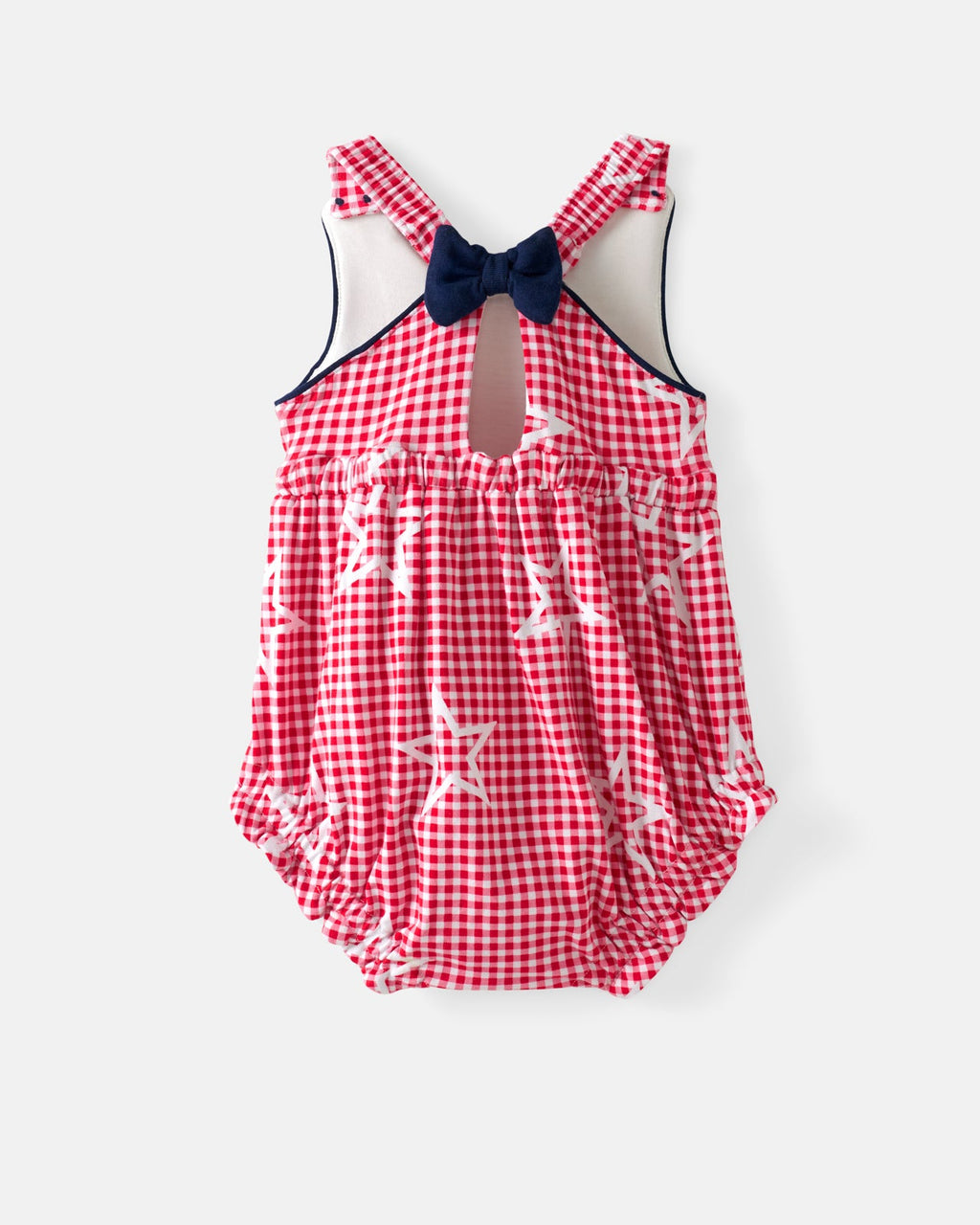 Celebration Gingham Bow Back Bubble Romper