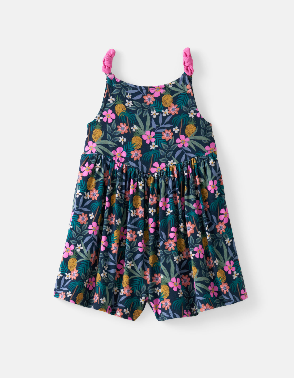 Tropical Garden Bow Strap Romper
