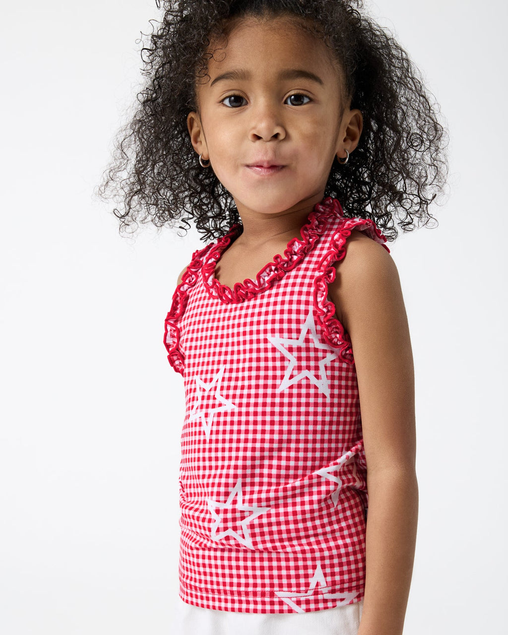 Celebration Gingham Ruffle Tank Top