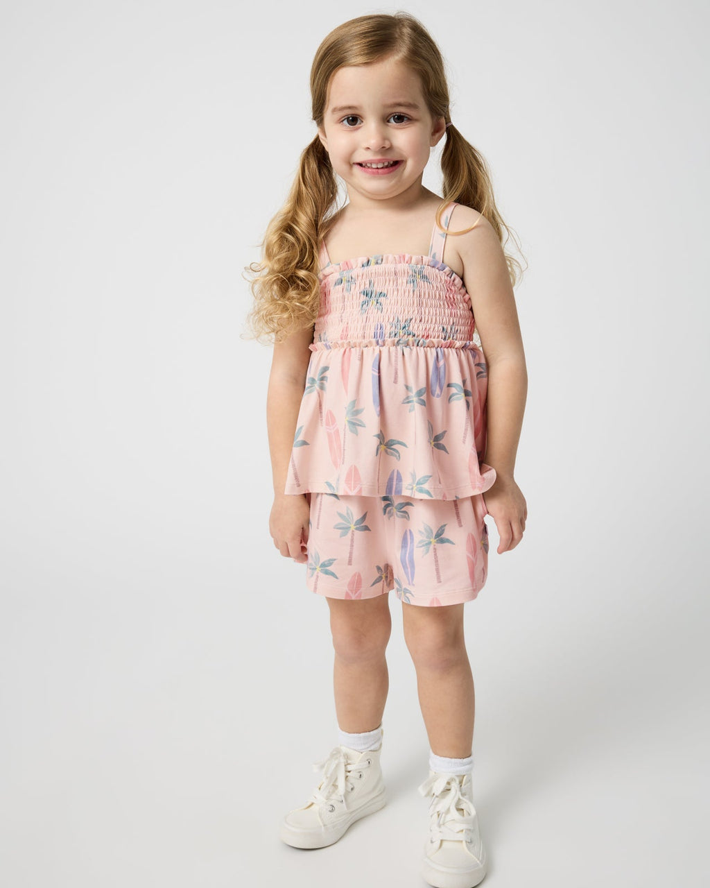 Palm Dunes Smocked Tank & Shorts Set