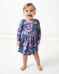 Dusk Blooms Bow Back Skater Dress with Bodysuit