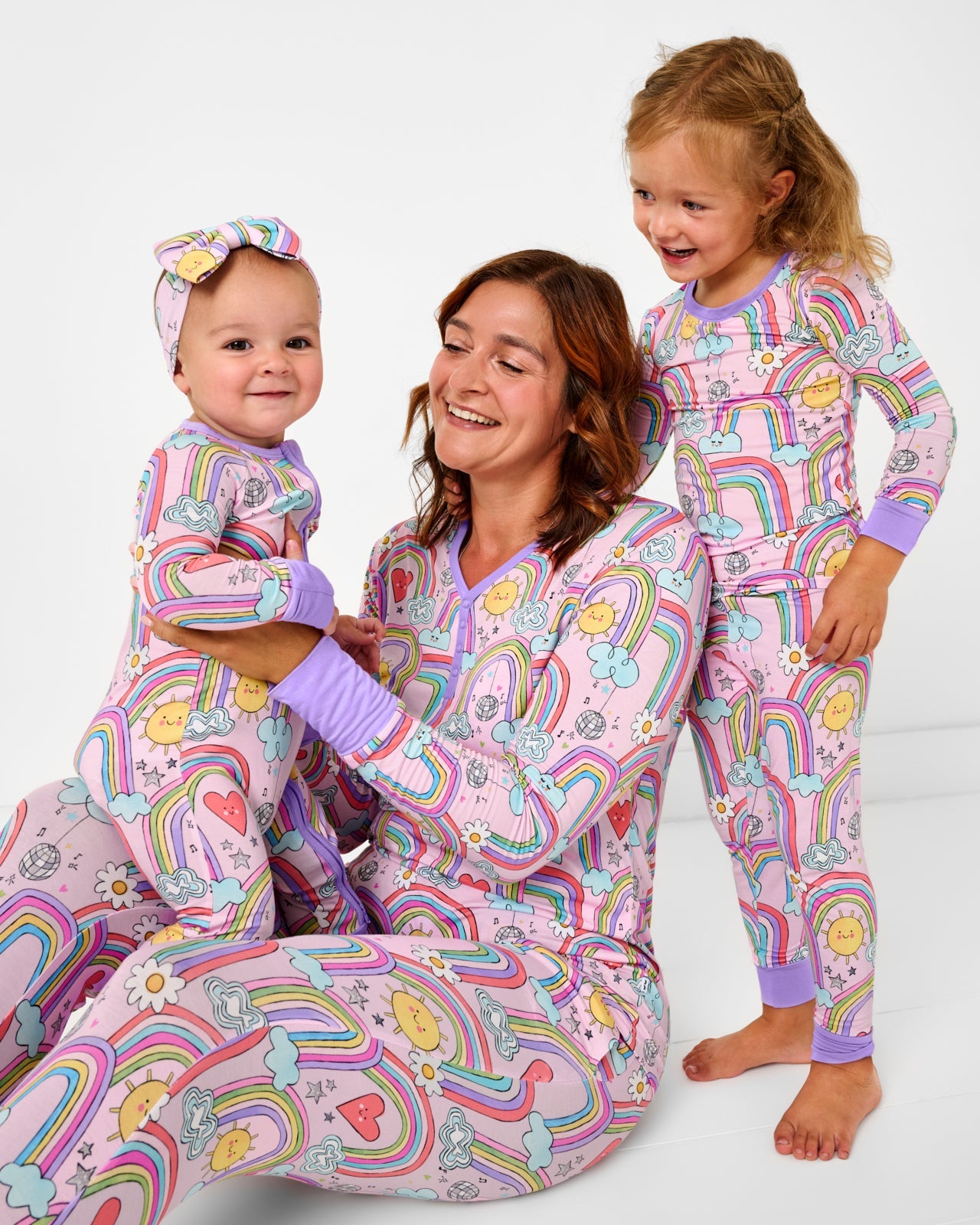 Disco Rainbows Women's Long Sleeve Pajama Top