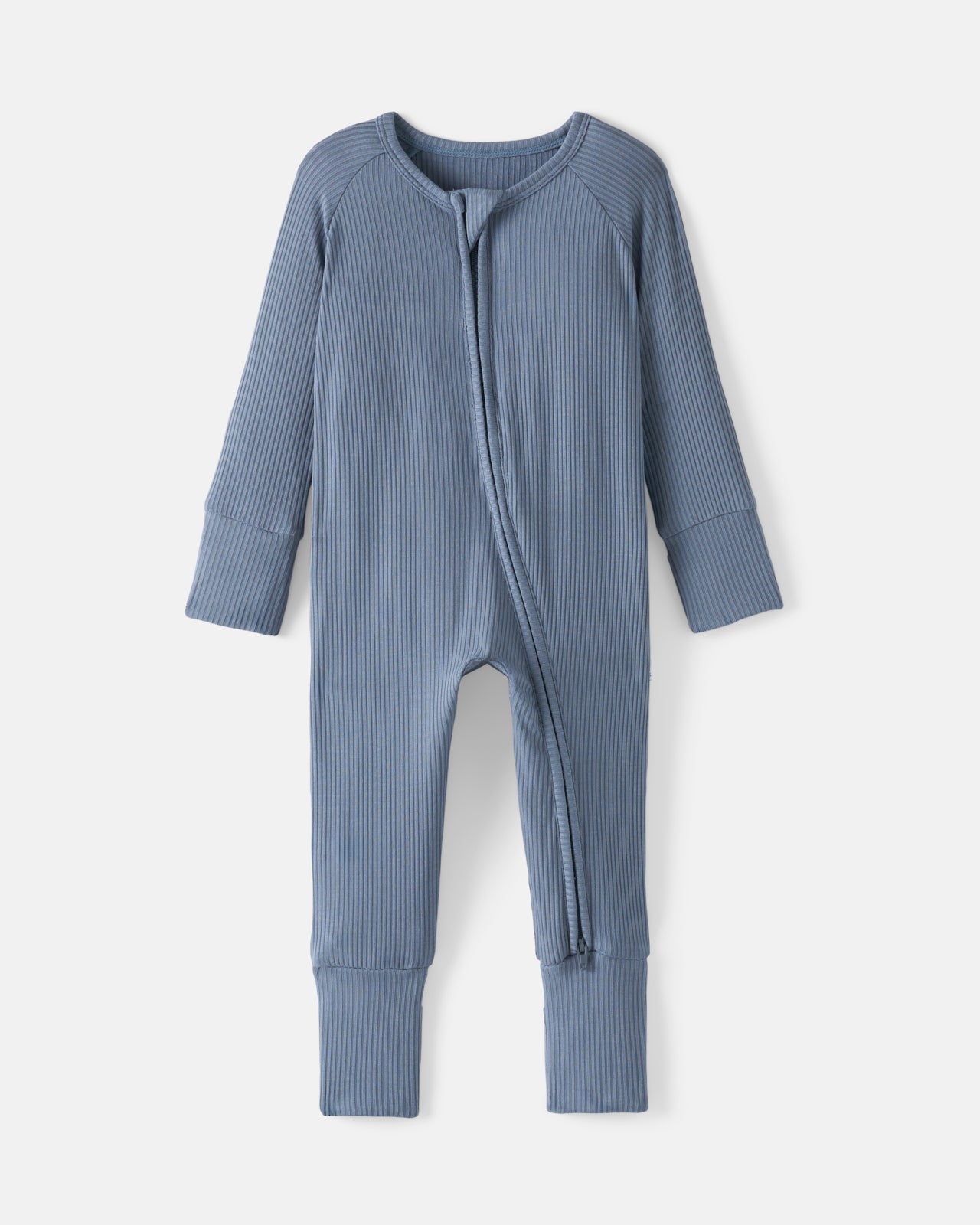 Hazy Blue Ribbed Zippy