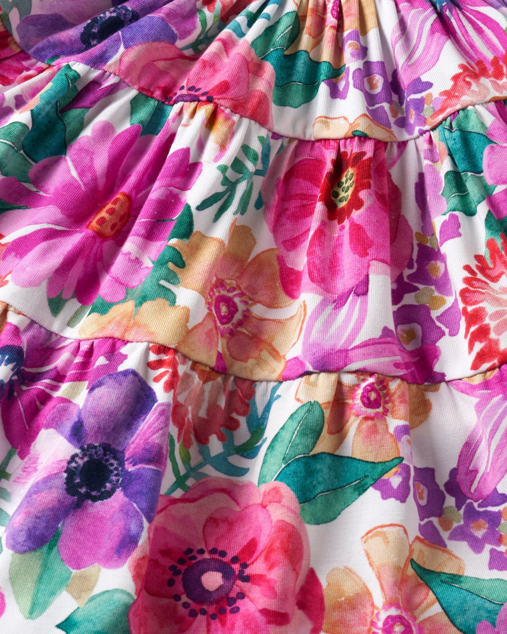 Hibiscus Blooms Tiered Flutter Dress with Bloomer