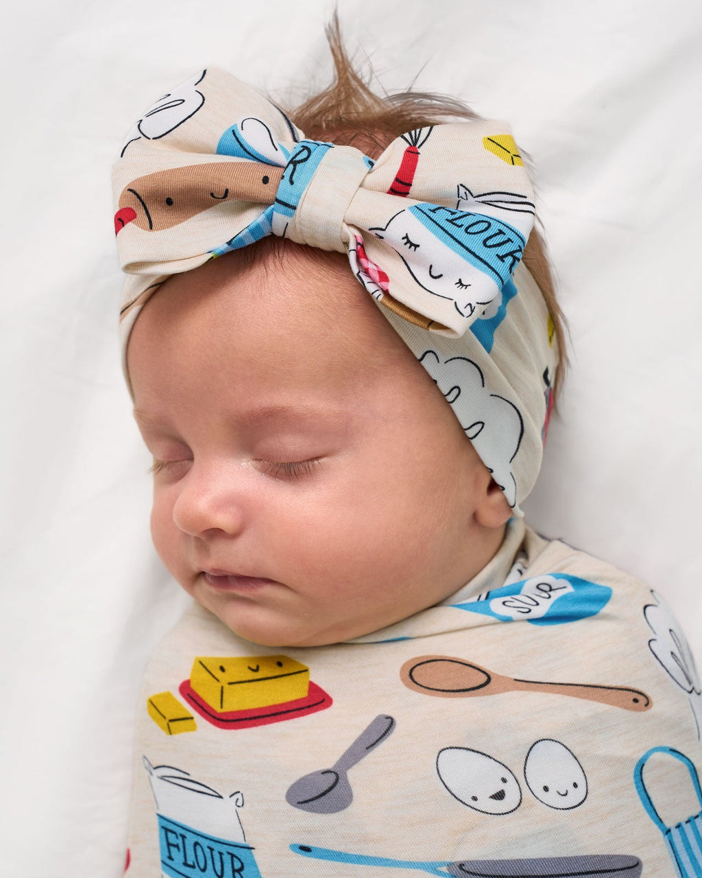 Little Chef Swaddle & Luxe Bow Headband Set