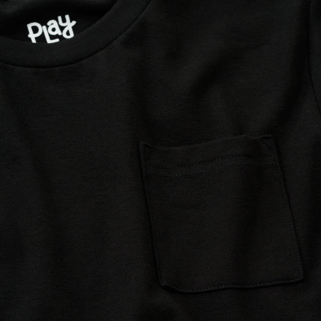 Black Short Sleeve Relaxed Pocket Tee