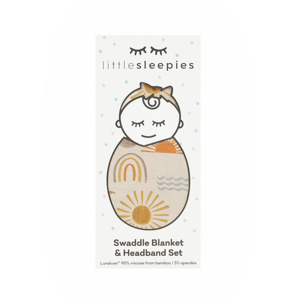 Desert Sunrise Swaddle & Luxe Bow Headband Set