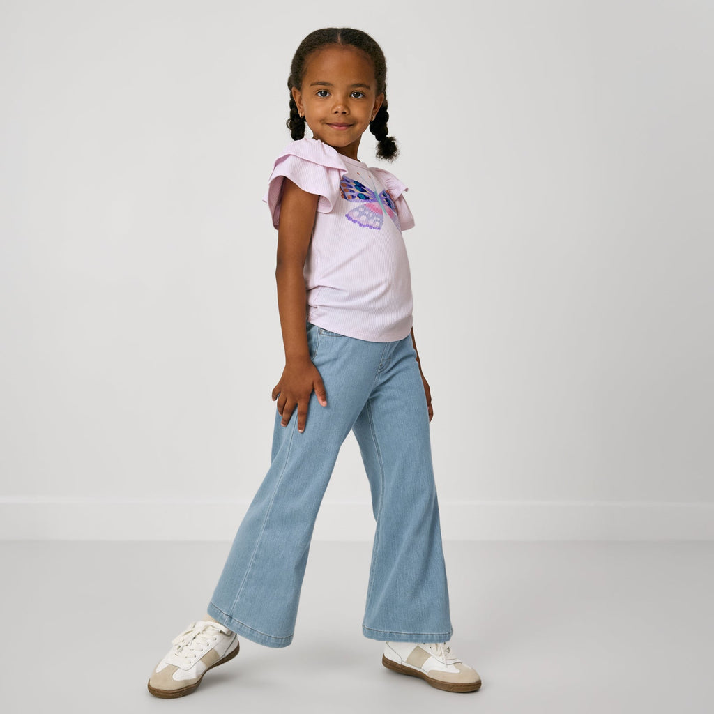 Light Blue Wide Leg Denim Pants