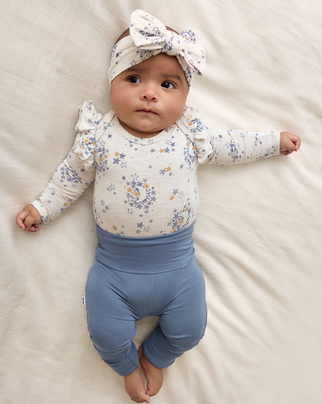 Hazy Blue Fold Over Legging