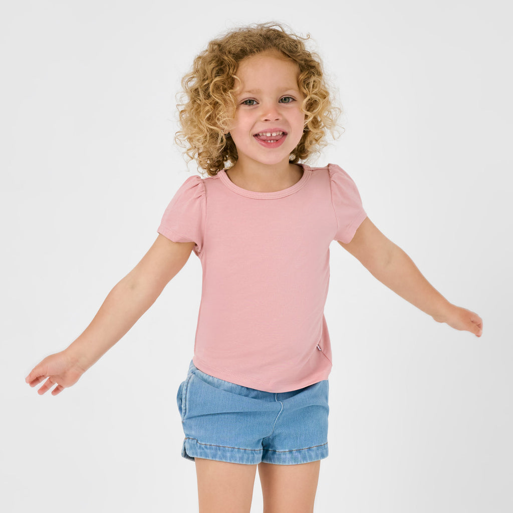Mauve Blush Puff Sleeve Tee
