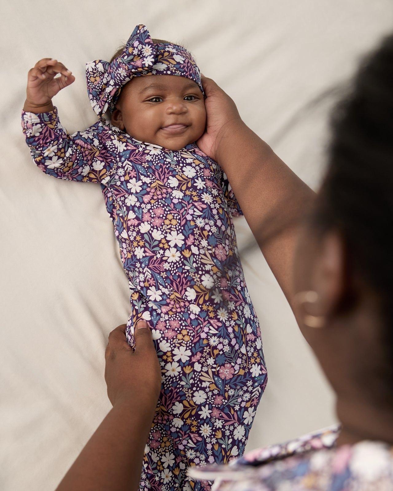 Midnight Petals Infant Gown