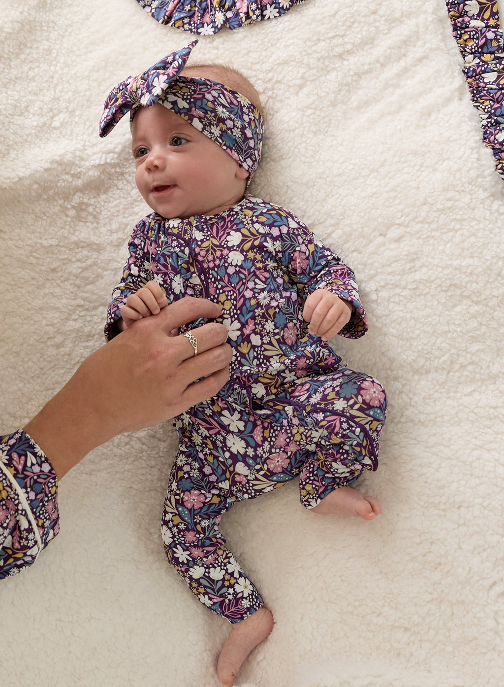 Midnight Petals Ruffle Mini Cloud Blanket®